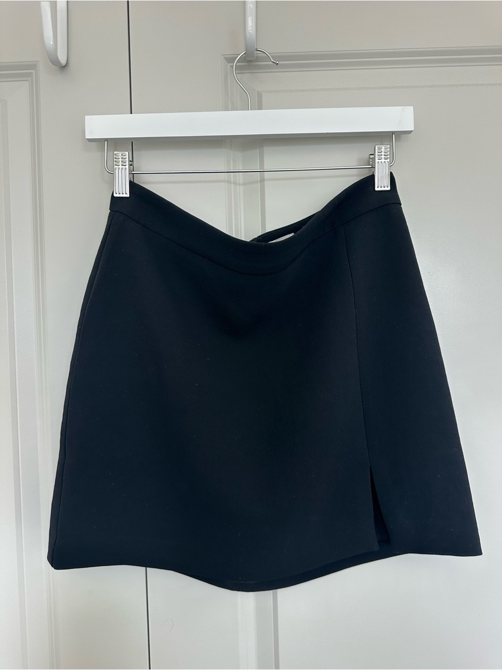 Aritzia Black A-Line Mini Skirt with Side Slit